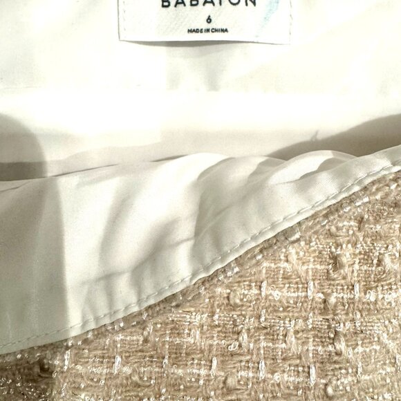 Aritzia | Babaton Cream Tweed Mini Skirt | US 6 - Picture 4 of 8